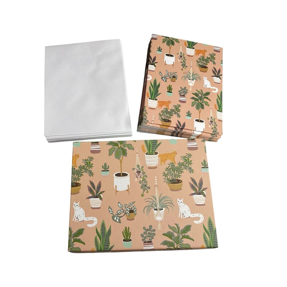 American Greetings Cats & Houseplants Stationery Note Cards Set Magnetic Box